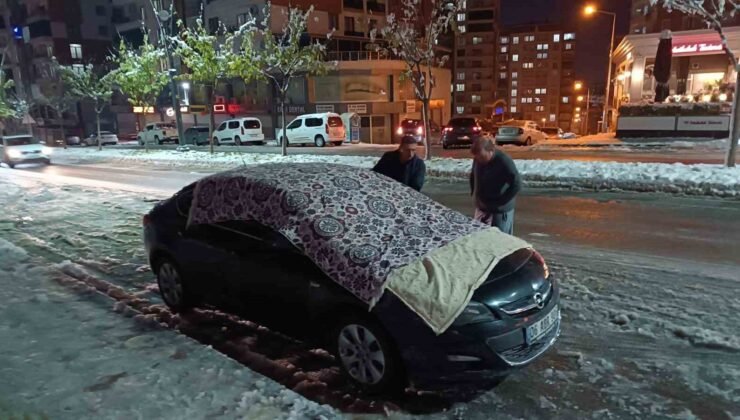 Batman’da araç sahiplerinden battaniyeli önlem
