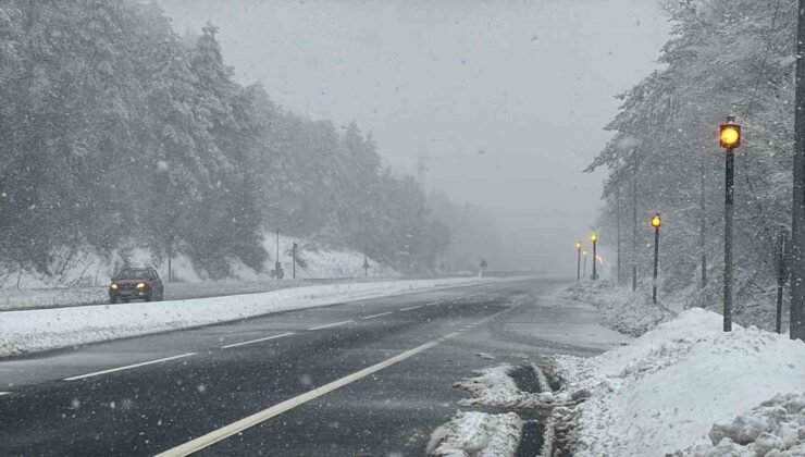 Bolu Dağı’nda kar yağışı yeniden başladı