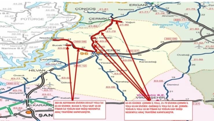Çermik – Siverek yolu ulaşıma kapandı .