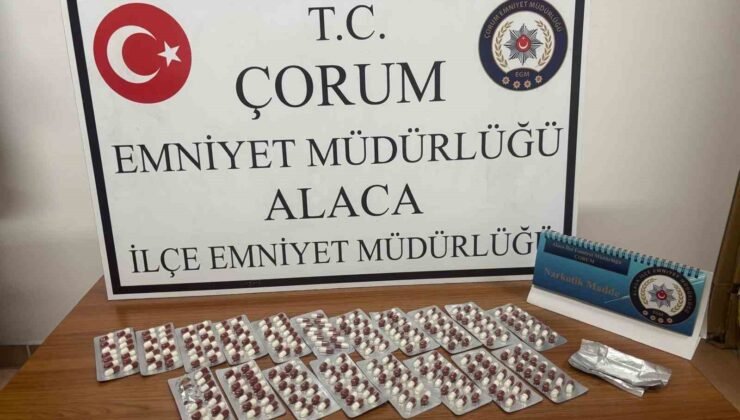 Çorum’da 266 adet sentetik ecza hapı ele geçirildi: 1 gözaltı