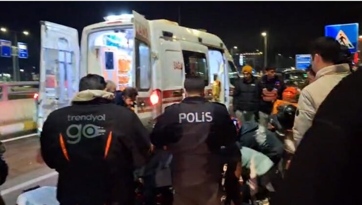 Devrilen motosikletin sürücüsü ağır yaralandı