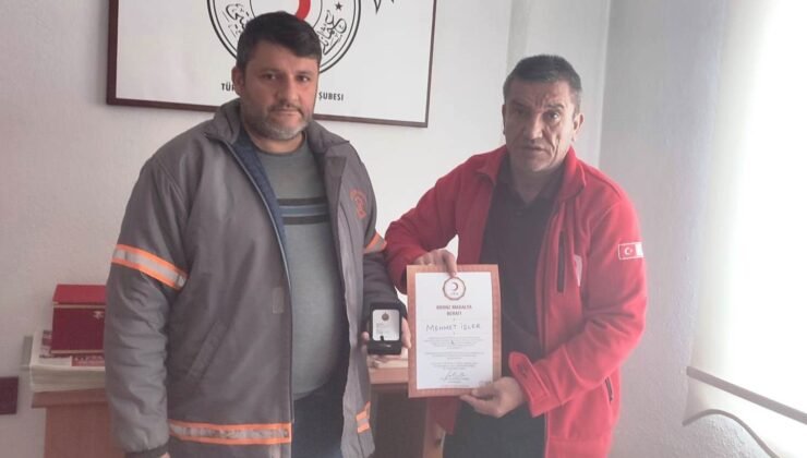 Hisarcık’ta 10 kez kan bağışladı bronz madalya aldı