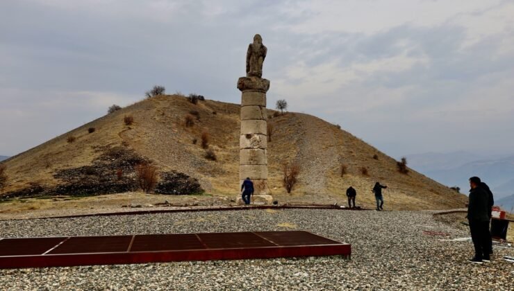 Karakuş Tümülüsü’nde aydınlatma çalışmaları incelendi