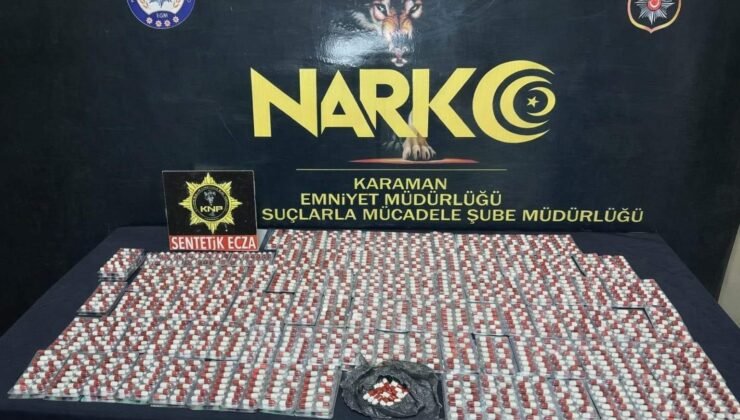 Karaman’da 2 bin 721 adet sentetik hap ele geçirildi: 4 tutuklama
