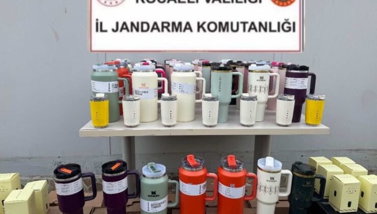 Kocaeli’de piyasa değeri yüksek ünlü markaya ait 100 termos ele geçirildi