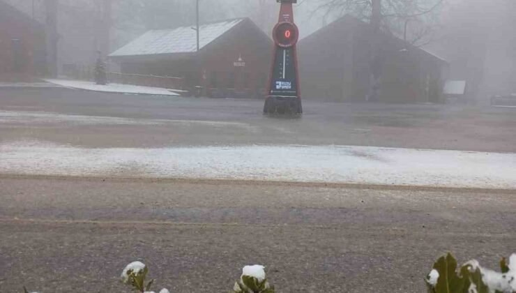 Samanlı Dağları’nın zirvesinde kar yağışı devam ediyor