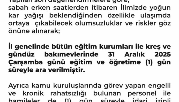 Şanlıurfa’da okullar yarın tatil