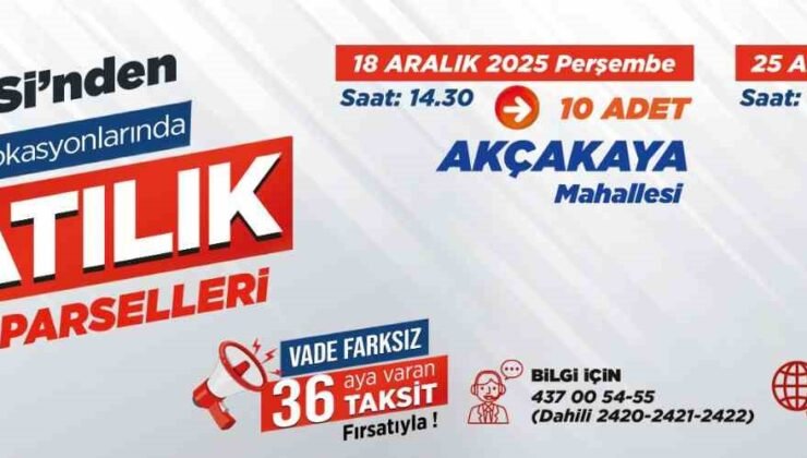Talas Belediyesi’nden villa parseli fırsatı