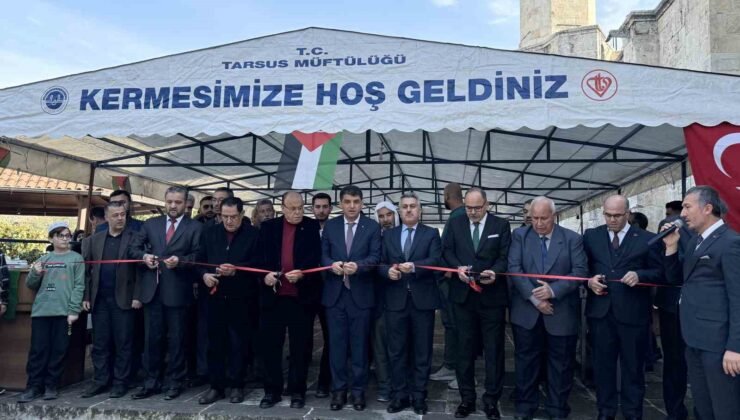 Tarsus’ta Gazze’ye destek amaçlı hayır çarşısı kuruldu