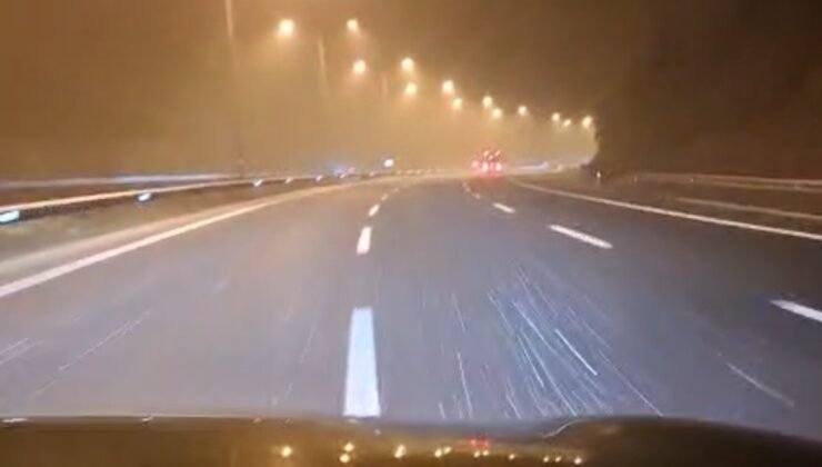 TEM’in Bolu geçişinde tipi şeklinde kar yağışı