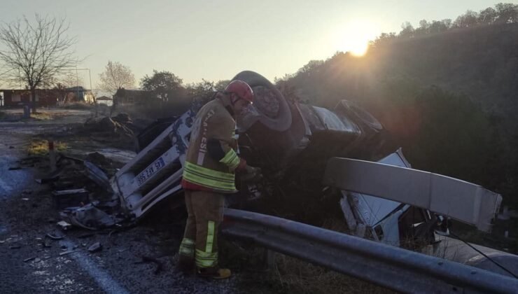 Tır kontrolden çıktı: 1 yaralı