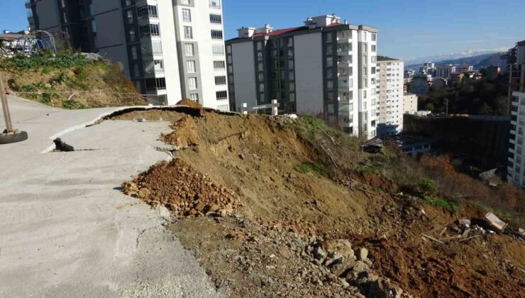 Trabzon’da kaçak hafriyat sahasında heyelan alarmı