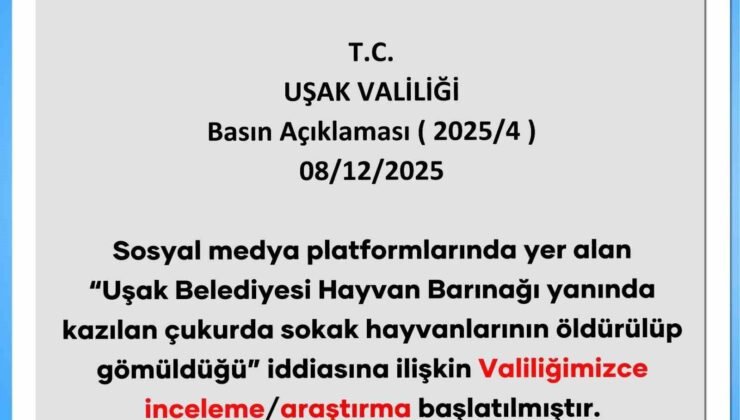 Uşak Valiliği, bakım evi yanında ölü hayvan bulunduğu iddialarıyla ilgili inceleme başlattı