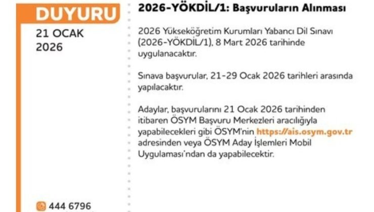 2026 YÖKDİL-1 başvuruları başladı