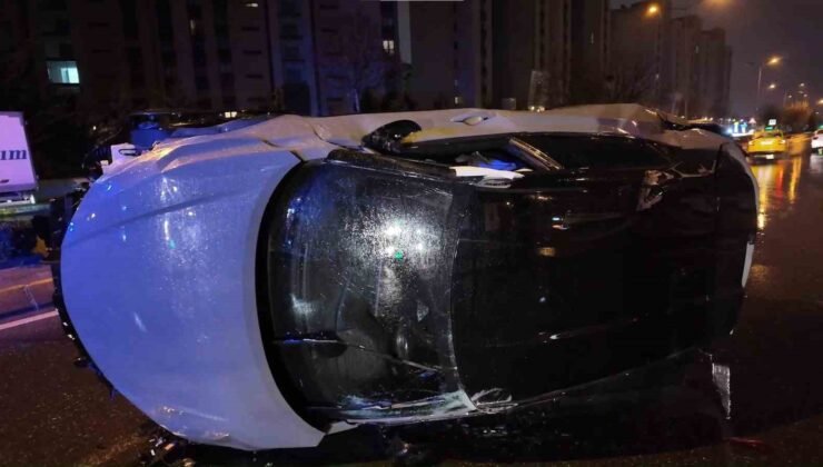 Aşırı hız ve alkol kazaya neden oldu: Sancaktepe’de otomobil takla attı