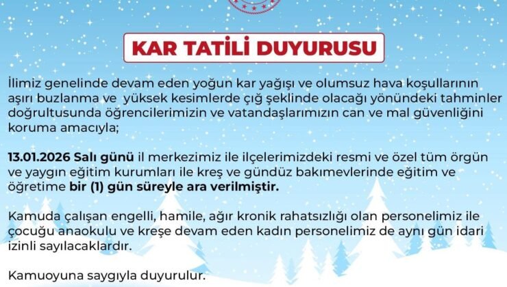 Bingöl’de eğitime 1 gün ara verildi