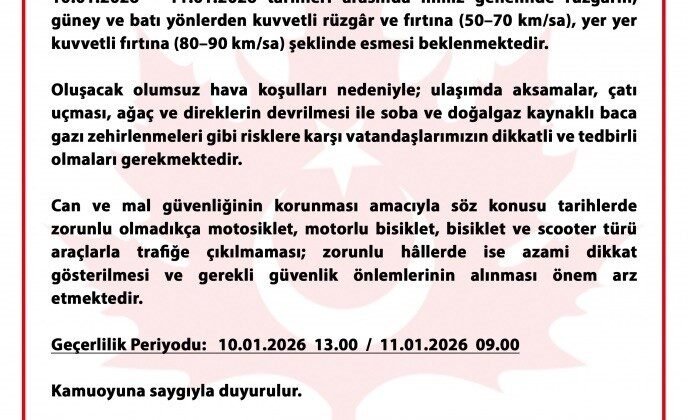 Bursa Valiliği’nden peş peşe uyarılar