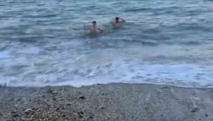 Bursa’da dondurucu soğukta deniz keyfi