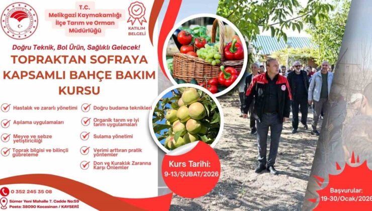 ’Topraktan Sofraya Kapsamlı Bahçe Bakım Kursu’ için başvurular başladı