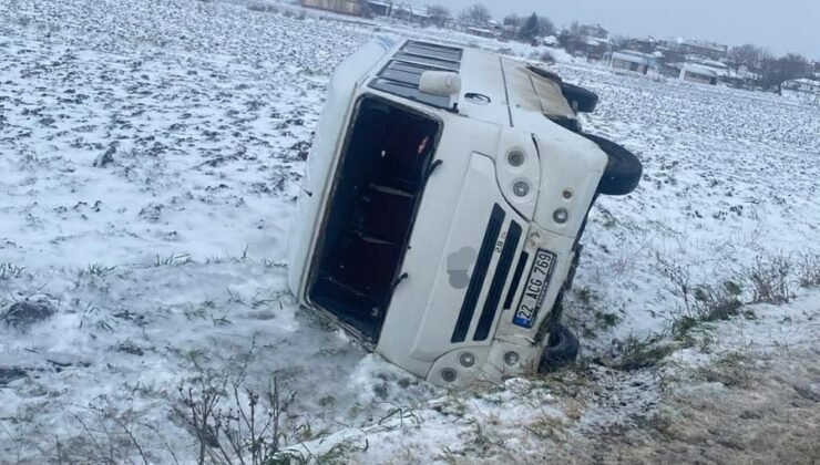 Edirne’de minibüs kazası: 1 yaralı