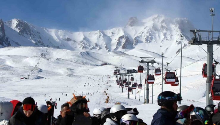 Erciyes’te hafta sonu yoğunluğu: Binlerce kişi akın etti