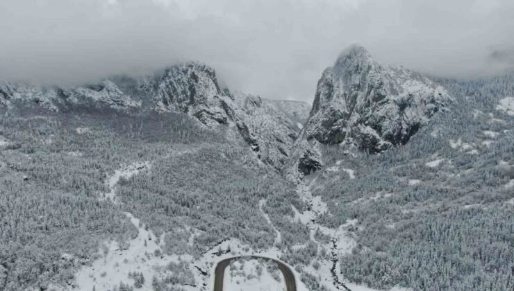 Ersizlerdere Tabiat Parkı’nda kar güzelliği