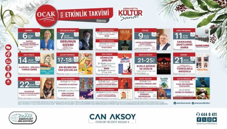 Esenyurt’ta Ocak ayı kültür ve sanat etkinlikleri başlıyor