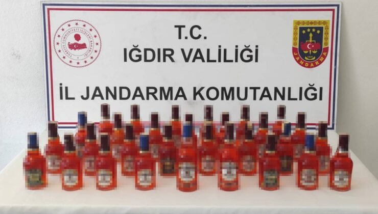 Iğdır’da 40 litre kaçak viski ele geçirildi