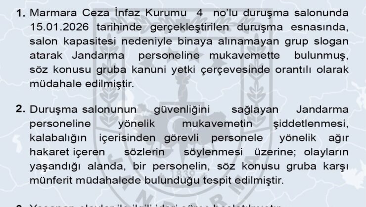 Jandarma Genel Komutanlığı: “Gruba kanuni yetki çerçevesinde orantılı olarak müdahale edilmiştir”