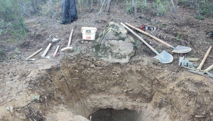 Karacasu’da kaçak kazıya jandarmadan suçüstü