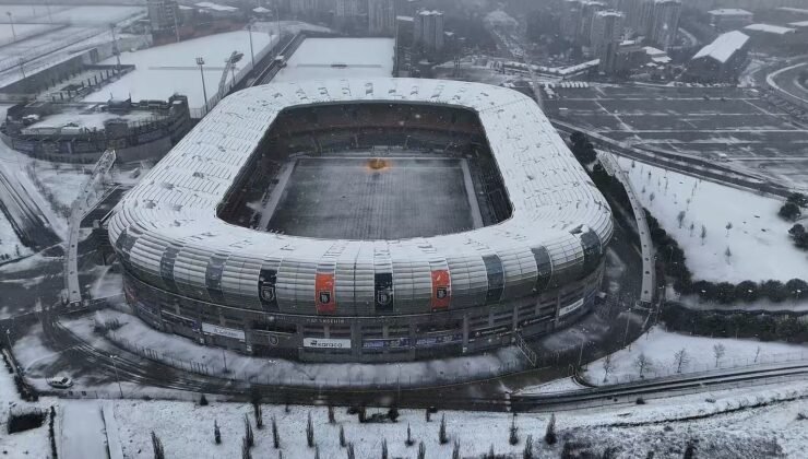 Karla kaplanan Başakşehir havadan görüntülendi