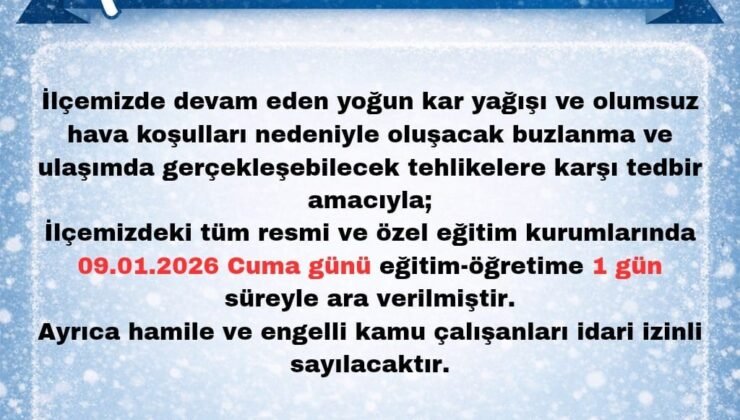 Karlıova’da eğitime 1 gün ara verildi