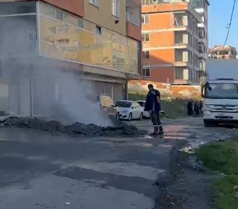 Kazı sırasında delinen doğal gaz borusu nedeniyle faciadan dönüldü