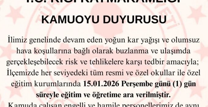 Kiğı ilçesinde eğitime 1 gün ara verildi