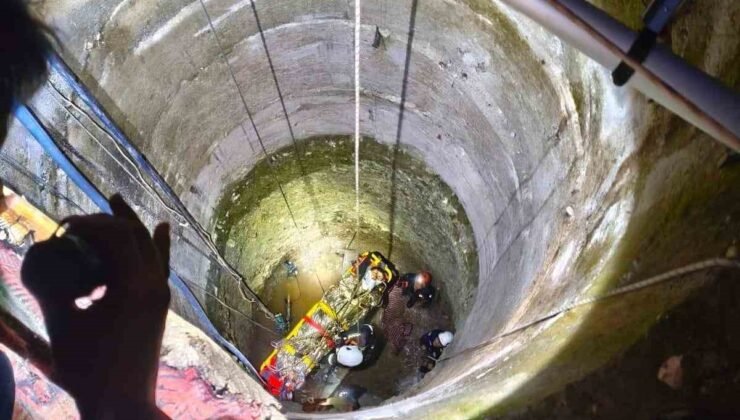 Metrelerce derinlikteki kuyuya düşen genç operasyonla kurtarıldı