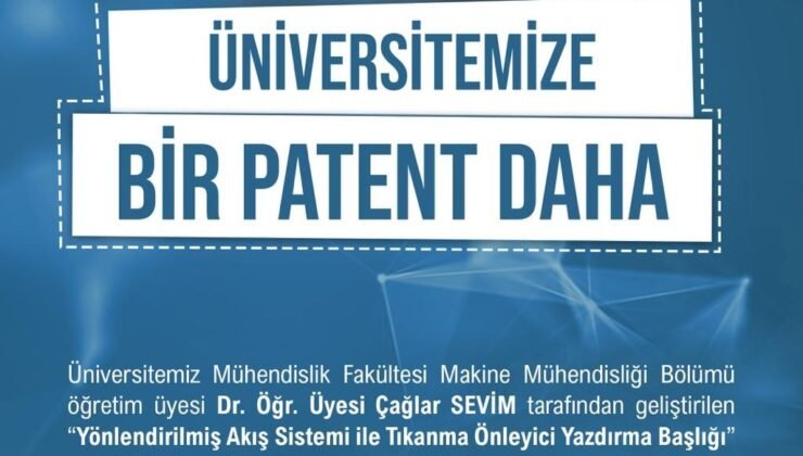 Niğde Ömer Halisdemir Üniversitesi bir patent daha aldı
