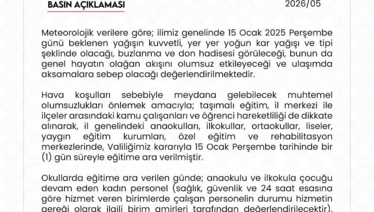 Niğde’de eğitime kar engeli