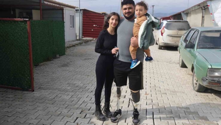 Protez bacaklarıyla yeniden yaşama tutunan depremzede Emre, yuva kurup evlat sahibi oldu