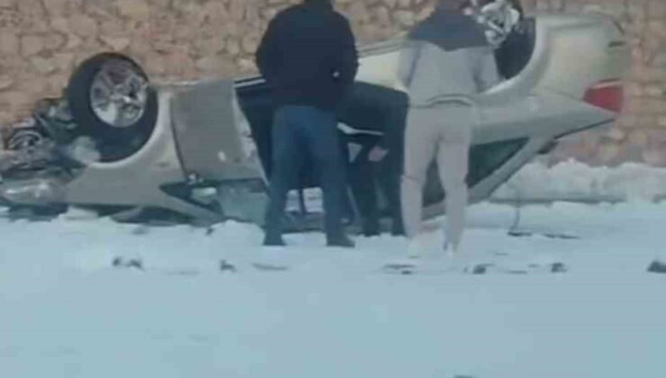 Siirt’te takla atan otomobilin sürücüsü yaralandı