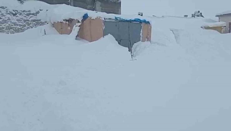 Sivas’ta 3 metre kar yağdı, hayvanlarının bulunduğu ahırın kapısını bulamadı
