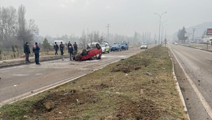 Tavşanlı’da otomobil takla attı: 1 yaralı
