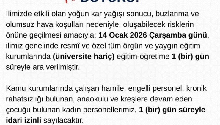 Tunceli’de eğitime 1 gün daha ara verildi