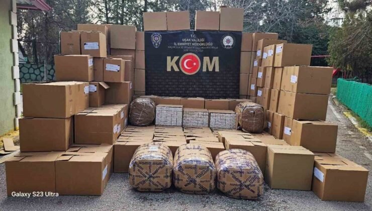 Uşak’ta kaçak tütün ve makaron operasyonu
