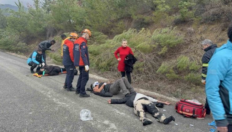Yabancı öğrencileri taşıyan minibüs şarampole uçtu: 17 yaralı