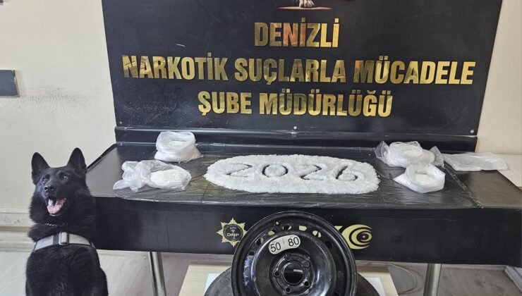 Yedek lastiğin içerisinden 4 kilo zehir çıktı