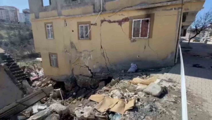 Adıyaman’da heyelan nedeniyle iki ev hasar gördü