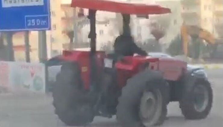 Adıyaman’da şaşkına çeviren görüntü: Traktör 3 tekerle ilerledi