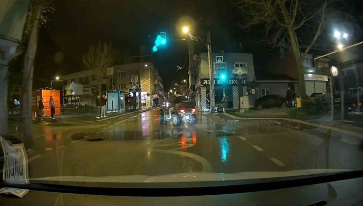 Ana caddeyi drift parkuruna çevirdi, facianın eşiğinden böyle döndü