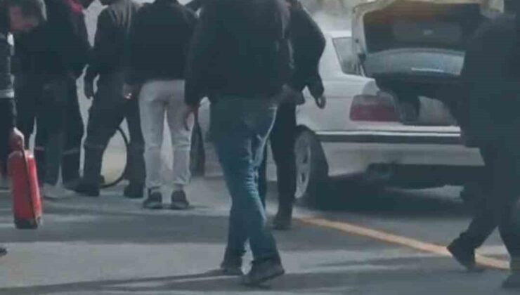 Ankara’da otomobil yangını