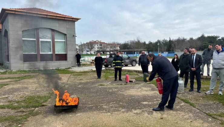 Babaeski Gençlik ve Spor Müdürlüğü personeline yangın söndürme eğitimi